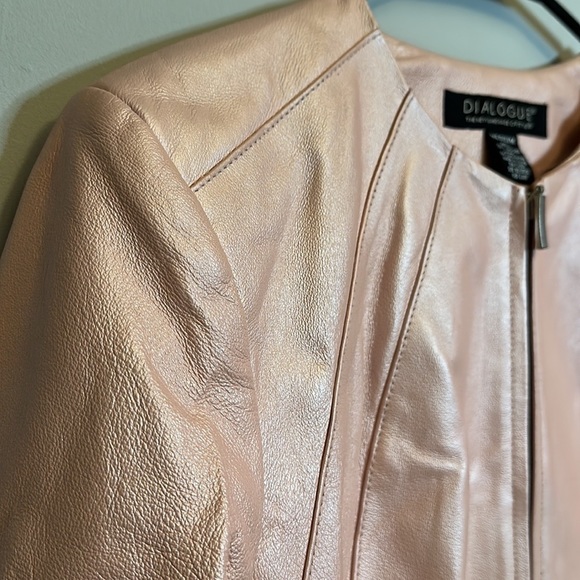 Dialogue Pink Authentic Leather Jacket Size Medium - Picture 5 of 16
